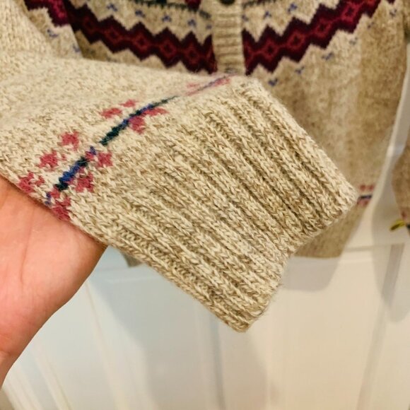 Vintage Eddie Bauer Norwegian Cardigan Sweater Norway Size Medium - Picture 4 of 10